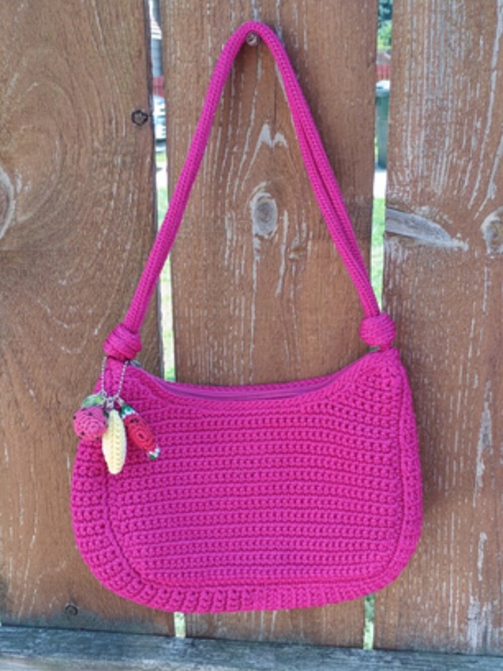 The Sak Mini Josie Crochet Handbag Fuschia